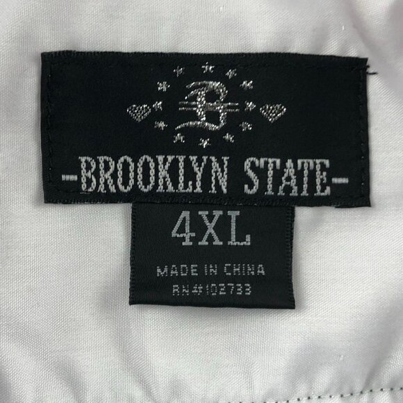 Brooklyn State Mens Shirt Size 4XL Short Sleeve Button-Up Classic Casual Travel - Picture 3 of 9